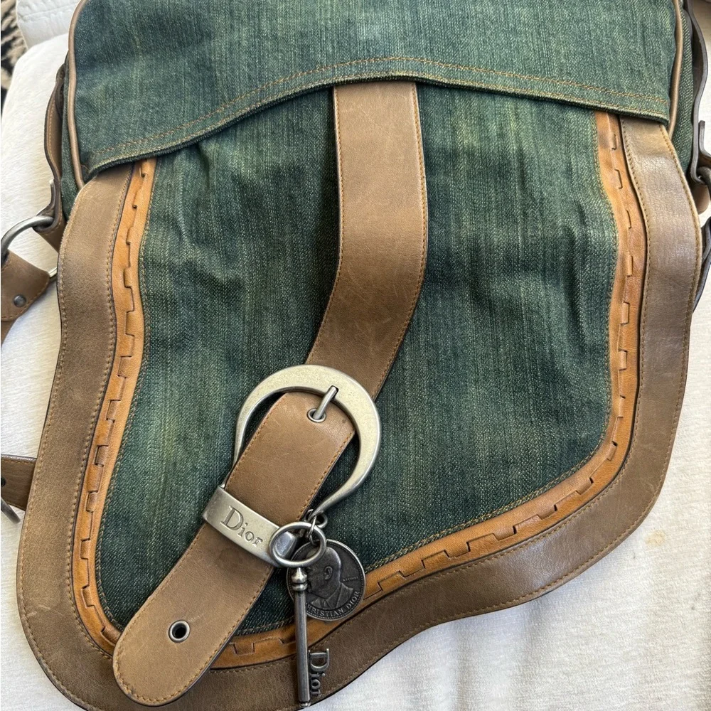 Dior Denim and Tan Shoulder Bag - Picture 9 of 16